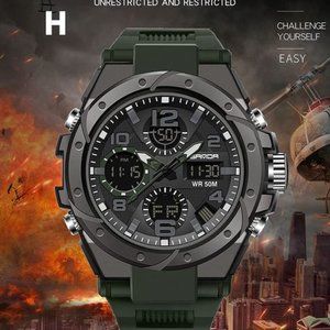 Men's Military Luminous Watch Tactical Sports Outdoor Waterproof LED Stopwatch